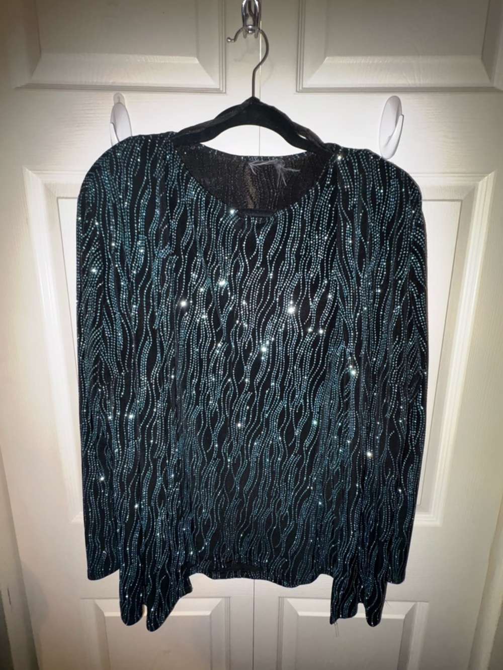 Matching Jacket and Shell (Black and Turquoise Sequined)